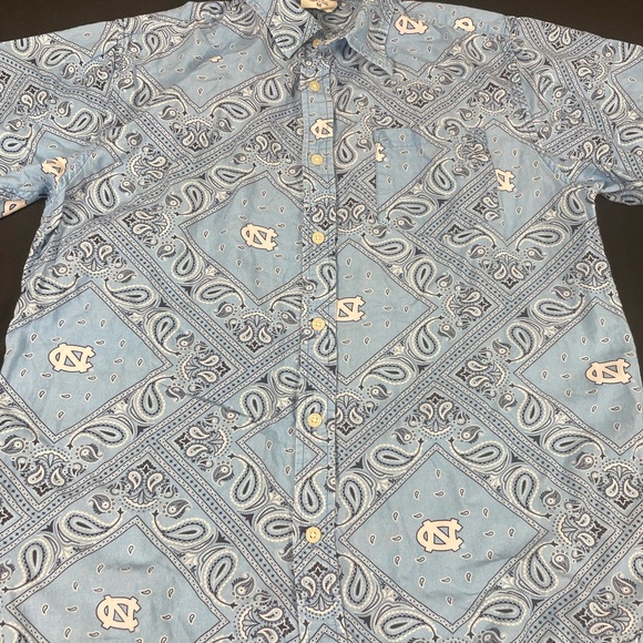 Wes And Willy North Caroline Tar Herls Mens Blue Short Sleeve Button Up Shirt M - Picture 8 of 12